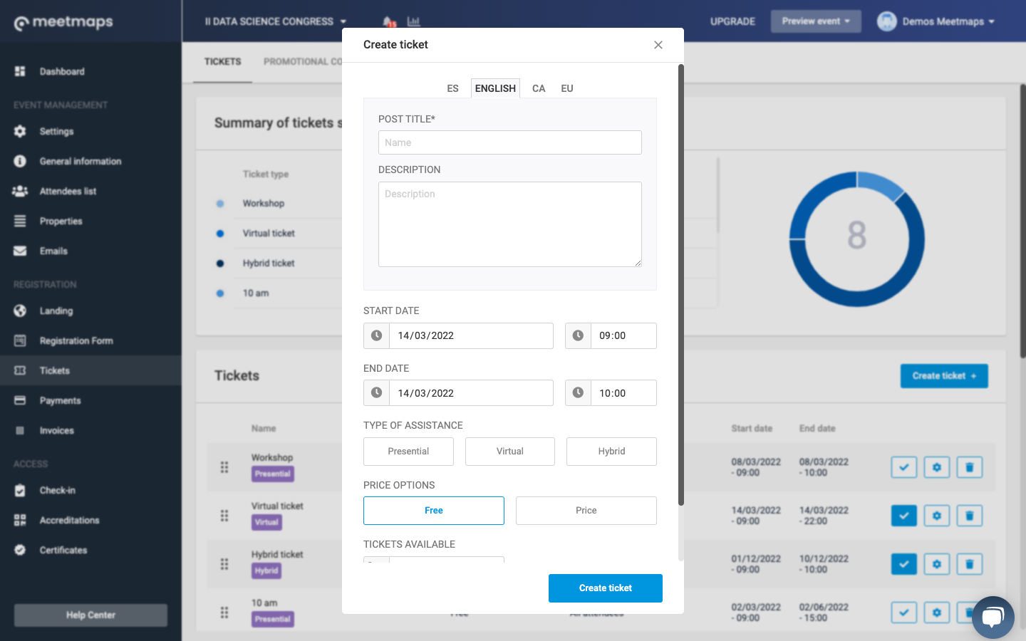 How does the Tickets section work?